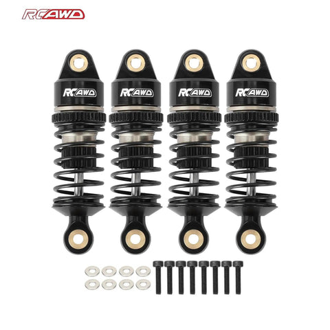 1/12 Scale Losi RC On Road Shock Absorber Set Front And Rear Upgrades With Threaded Collars And Springs Beefed Up Alloy 7075 Aluminum Titanium