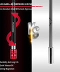 Comparison of two magnetic screwdriver bit holders showing durable design of five piece extra long magnetic screwdriver bit holders set with two inch four inch six inch twelve inch and seventeen inch lengths one quarter inch hex shank quick release extension durable CR V steel universal fit for impact driver bits.