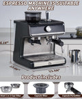 Straight Up Pro Grade 20 Bar Espresso Machine Packs Adjustable Conical Burr Grinder And Reliable Milk Frother Steam Wand, shown on countertop.