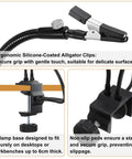 Pro Soldering Helping Hands Third Hand Solder Tool clamp stand details: silicone-coated clip, desk clamp, non-slip pads.