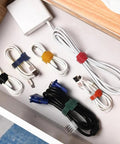 102 Piece Reusable Hook And Loop Cable Ties Set, 8 Inch Multicolor Nylon Fabric Fastening Straps for Cable Management