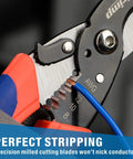 2 In 1 Wire Stripper And Cable Cutter for Multi Core Round And Coaxial Wires with 65Mn Steel cutting blue wire