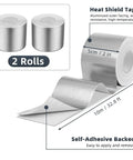 Two Rolls Heavy Duty Aluminum Foil Tape Heat Shield Reflective Barrier For High Temp Sealing And Insulation 2 Inch By 32.8 Feet Each Roll Workhorse Adhesive Tape For DIY Projects