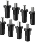 Heavy Duty Cabinet Door Repair Pins 8 Piece Kit Spring Loaded Hinge Dampers Snap In Furniture Hardware Replacement in black.