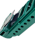 Gecko Gauge Siding Tool With Pro Grip Clamp For One Man Install, Fast Accurate Siding Layout And Next Course Support For Nailing, green clamp close-up
