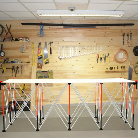 Portable Folding Workstand For Garage And Workshop Built Tough With 6000 Lbs Capacity in a workshop setting, no top