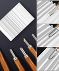 Wood Carving Sharpener 1000 Grit Whetstone With Extra Grooves For Chisels And Gouges, Durable White Corundum Stone With Tools