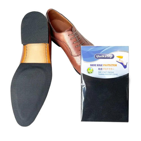 4 Pieces Shoe Sole Protectors Anti Slip Grip Pads Self Adhesive Non Skid Noise Reduction Sticker For Shoes Black Durable Rubber Backing With High Abrasion Resistance For Indoor Outdoor Use