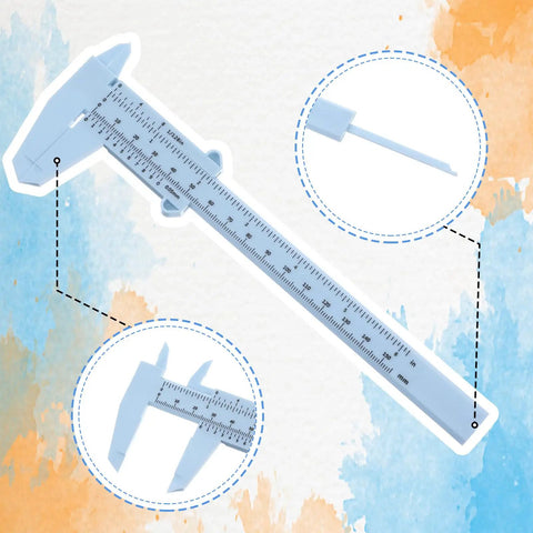 White caliper from Three Pack Handy Vernier Caliper Set 6 Inch 150mm Dual Scale Inch And Metric Precision Measuring Tools