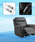 Heavy Duty Replacement Recliner Tension Springs For Couch Sofa Repair Parts displayed with a black recliner and springs.