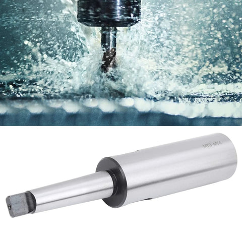 Side view of steel MT3–MT4 taper drill sleeve adapter; lengthened reduction sleeve for lathe, milling CNC tools