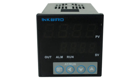 Front view of Dual Display PID Temperature Controller ITC-106VH 100-240V AC Fahrenheit And Celsius Readout.