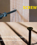 Workhorse 380 Piece Drywall Screw Kit With Black Phosphate Finish And Phillips Bugle Head Self Tapping Assortment for wood drive being installed.