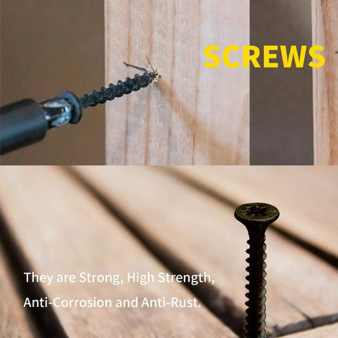 Workhorse 380 Piece Drywall Screw Kit With Black Phosphate Finish And Phillips Bugle Head Self Tapping Assortment for wood drive being installed.