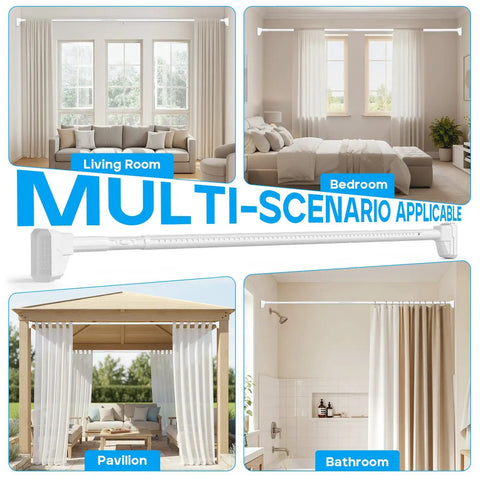 Ultra Long Tension Curtain Rod 41 To 185 Inches No Drilling Install For Patio Windows And Room Dividers One Touch Telescopic Rod