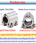 SNUTUYA pipe repair clamp, 3/4 in (19-21 mm), metal leak sealer for copper/plastic/galvanized pipes; front view