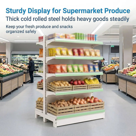 Heavy Duty Gondola Shelving Unit Built Tough As Nails For Modern Shops Featuring Adjustable Commercial Steel Retail Display Shelves With Modular Layout For Wholesale Retailers