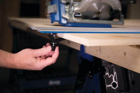 Two Track Clamps With Non Slip Grip For Track Saws, Professional Grade Woodworking Clamp For T Slot Tracks, Model KMA7520