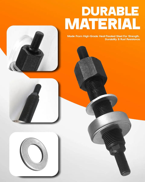 All In One Harmonic Balancer Installation And Puller Tool Set For Chevy Small Block And Big Block Cranks showing durable steel parts.