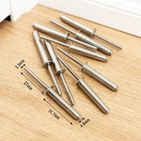 Bulk 100 Piece Aluminum Blind Rivets Kit With Closed End Pop Rivets, Rust Resistant For Metal Wood Plastic And Marine DIY Repairs