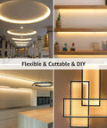 Dimmable 16.4Ft White LED Strip Light 3000K Warm White Tape Lights for Home Setup showcasing flexible installation ideas