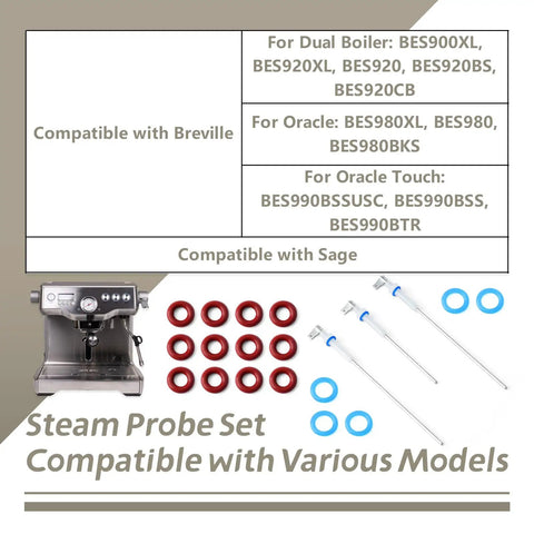 Top Shelf Steam Probe Set Replacement For Breville Oracle Touch And Dual Boiler Espresso Machines 3 Piece Kit with O Rings