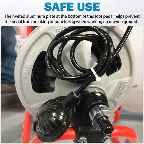 Heavy Duty Air Foot Pedal Switch With 8 Foot Hose For Air Activated Drain Cleaning Machines A Real Workhorse That Fits Ridgid K 400 K 380 K