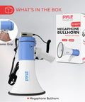 Portable PA Megaphone With Built In Siren 50 Watt Power Adjustable Volume 1600 Yard Range Lightweight Ergonomic Grip