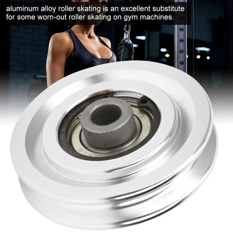 Aluminum Pulley Wheels For Cable Machines, 2 Pack Universal Bearing Wheels For Home Gym Attachments, 70mm Bore, Smooth Glide, Easy Swap, Durable Alloy Construction For Quiet, Reliable Workouts, aluminum pulley wheel shown on cable machine