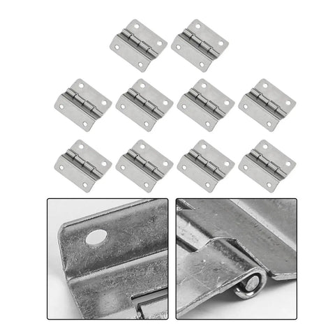 Heavy Duty Ball Bearing Door Hinges Set of 10 Tri Fold Hinges for Vintage Wooden Chests and Cupboards Stainless Steel Build With Quiet Close and Smooth Operation Tough as Nails for Everyday Use, stainless steel
