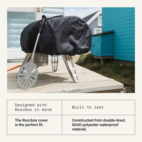 Roccbox Portable Pizza Oven Cover Made With 900D Waterproof Fabric For All Weather Outdoor Use Heavy Duty Transport Strap For Easy Carry Weatherproof Dust And Rain Shield In Black on outdoor oven