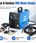 200 Amp MIG Welder 110V 220V 4 In 1 Gas MIG Flux Core Lift TIG And Stick Welding Machine With accessories on display