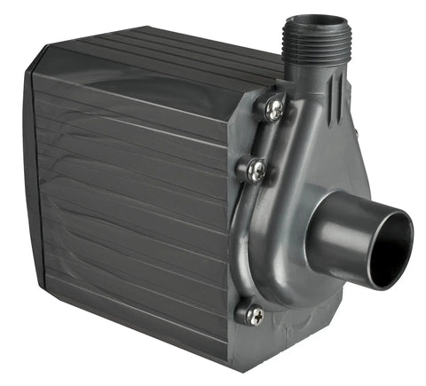 Close-up of Pond Mag 2400 GPH Magnetic Drive Pond Pump 02750 For Big Ponds UL Or ETL Certified, showing durable design and outlet