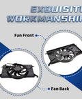 Straight Bolt On Electric Radiator Cooling Fan Replacement For Ford Focus 2012 2018 showing fan front and back views.