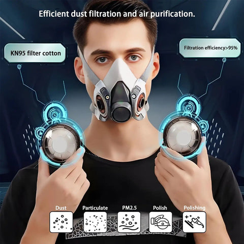 Circular Replacement Respirator Filters 40 Pack Compatible With Half Face Masks Built Tough Dust Pads For Painting Sanding Construction Heavy Duty Particle Shield