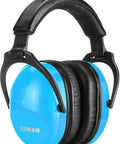 Kid Friendly Noise Canceling Headphones For Autism Ear Protection With Cushioned Headband And Soft Padding Built For Safe Comfort During Learning And Play Blue, featuring blue ear cups and black cushioned headband.