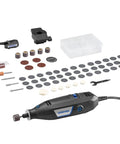 Heavy Duty Variable Speed Rotary Tool Kit With A Slick 1.2 Amp Motor And Smooth Airflow Cooling, includes assorted attachments.