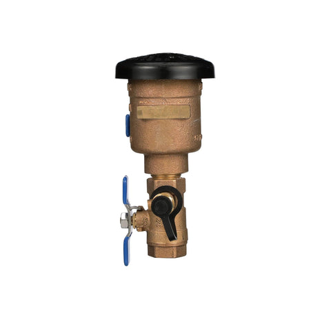 Zurn Wilkins 1-720A 1-inch pressure vacuum breaker assembly with black cap and blue handles