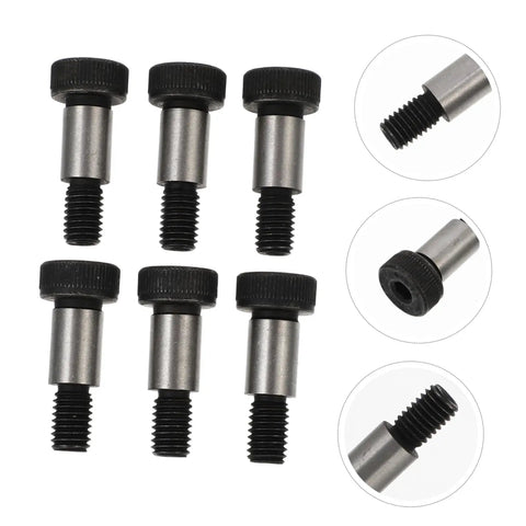 Hex Shoulder Bolts Set 6 Steel Screws For Door Handles Home Repair Kit Heavy Duty Rustproof Carbon Steel Hardware Easy Install