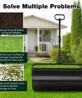 Push And Tow Lawn Roller With Ergonomic Handle And Scraper Bar For Easy No Fuss Soil Compaction In Lawns Yards Parks And Farms displayed