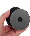Heavy Duty Stainless Steel Decorative Deadbolt Cover Plate For Entry Doors With Slick Black Round Filler in hand for size reference.