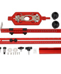 Heavy Duty Router Milling Bracket With Dual Scale Circle Cutting Jig For Woodworking All In One Cabinet Hardware Fixture Rock Solid Multi Function Routing Tool Easy Fit With Most Trim And Plunge Routers., red aluminum alloy router jig kit with 42cm scale and circle cutting parts
