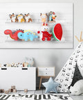 Four Pack Slatwall Shelves 14.5 By 5.9 Inches Dope Durable Plastic Floating Wall Mount Shelves for toy storage in a child's room