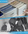 Game Changing Closet Organizer Bin Set With Six Large Compartments For Pants Jeans Sweaters T Shirts Coats And More Stackable Drawer Storage With Sturdy Handles In Grey