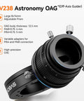 Go-To Off-Axis Guider OAG For Astrophotography With CNC Machined Body, 8x14mm Large Prism, M54 And M48 Adapters, close-up angle