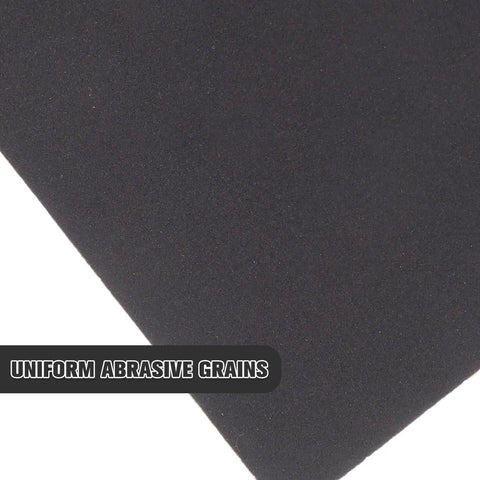 Close-up of 56pc Wet And Dry Sanding Kit with Multi Grit Sheets 400 To 5000 Grit Carborundum Paper, showing uniform abrasive grains.