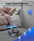 Smart Robot Vacuum And Mop With LiDAR Mapping for real time home cleaning five map memory strong suction for wood floors and pet hair WiFi app Alexa voice control obstacle avoidance and easy scheduling on a bedroom floor
