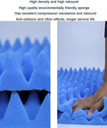 High Density Soundproofing Foam Panels Self Adhesive Egg Crate Acoustic Tiles For Home Studios And Chill Spaces showing thick blue foam