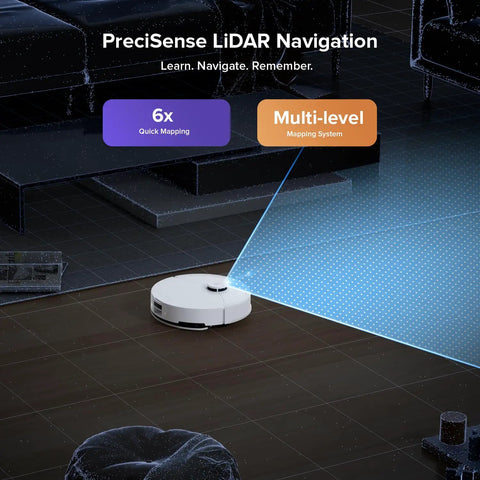 Robot Vacuum And Mop With 10,000 Pa Suction, 70 Day Self-Emptying Dock, Sonic Mopping, Auto Mop Lifting, showing mapping feature