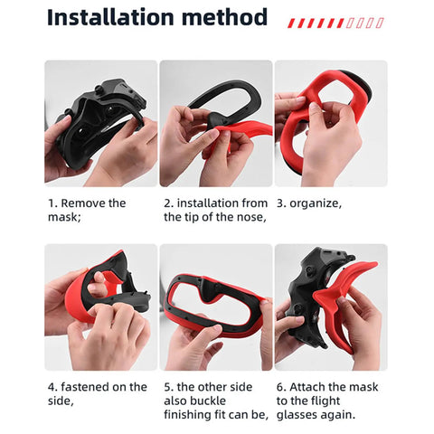 Installation steps for sweat proof silicone eye pad on DJI Avata Goggles 2.